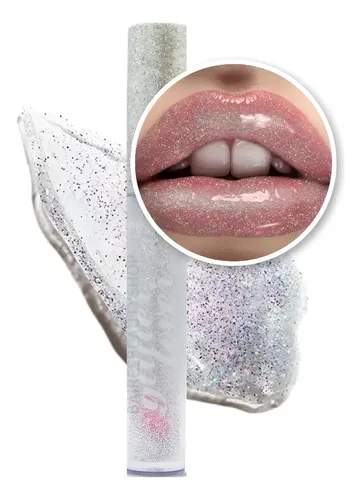 Labial Lip Gloss Labial Brilloso Con Glitter Pink 21