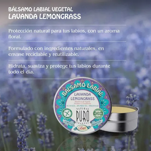 Bálsamo Labial Lata Lavanda Lemongrass Boti-k Puro