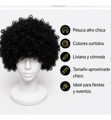 Peluca Afro Chica Colores Surtidos Cotillón Fiesta Carnaval