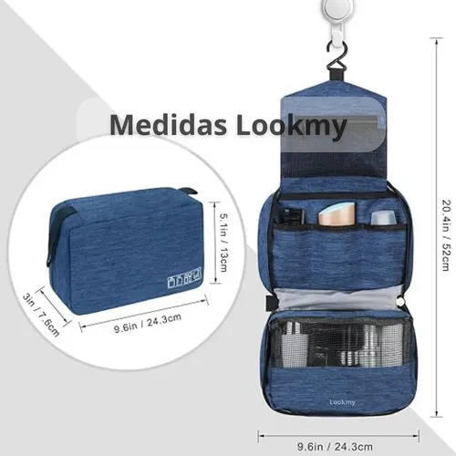 Neceser De Viaje Para Maquillaje O Portacosmeticos Colgante Color Azul Diseño de la tela Liso