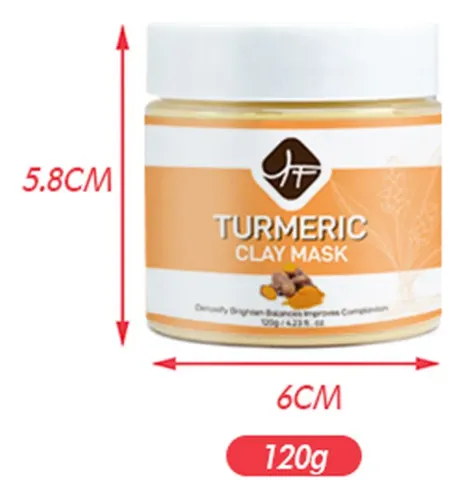 Mascarilla De Barro Con Cúrcuma, Iluminadora Facial, Hidrata Todo Tipo De Piel