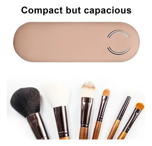 Bolsa De Maquillaje De Silicona Con 2 Soportes Para Brochas