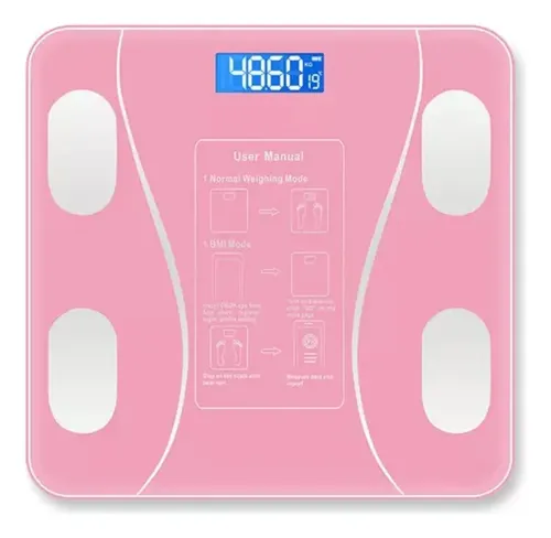 Balanza De Baño Bluetooth Familiar Ultra Slim 180kg Color Rosa