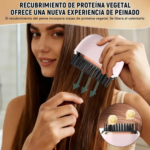 Plancha Alaciadora Portátil Inalámbrica 2 En 1 Tipo Cepillo