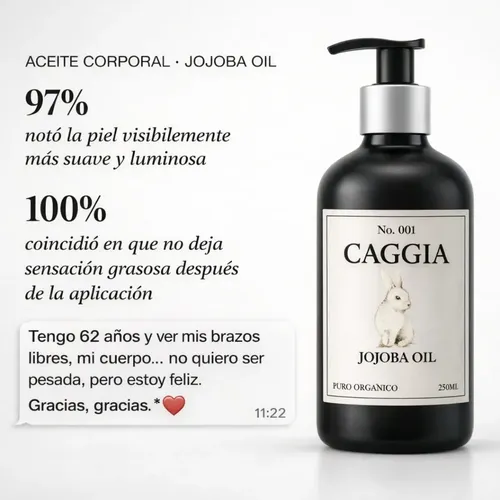 Aceite Corporal Jojoba Orgánico Antiedad Caggia 250ml
