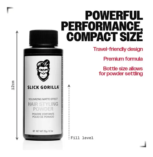 Slick Gorilla – Polvo Texturizante Voluminizador Para Peinar El Cabello Efecto Matte 20g