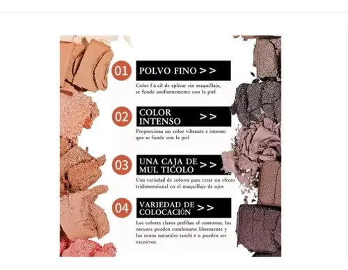 Sombra De Ojos 12 Tonos Satinados Maquillaje Larga Duración