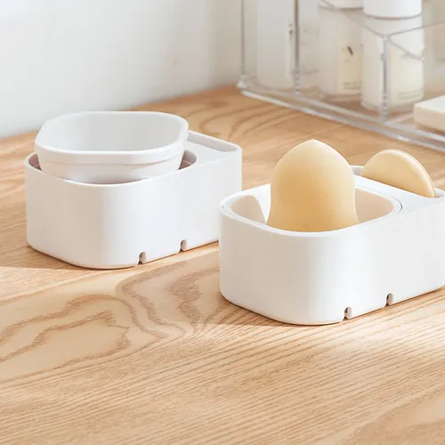 Esponja De Maquillaje, Soporte Para Secar Esponjas, Con Tapa