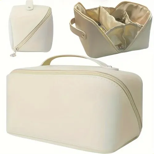 Bolsa De Viaje Y Maquillaje De Piel Sintética De 1 Pieza Con