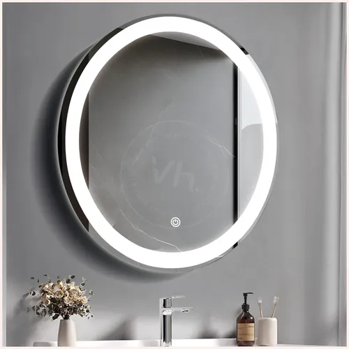 Espejo Circular Smart Led 60cm Touch Luz Fria Colgar Baño