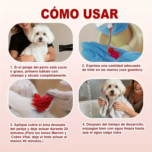 Tinte Rojo Para Perros – Semi-permanente Suave – 100ml
