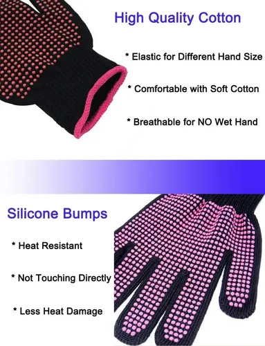 2 Guantes Profesionales Resistentes Al Calor Para Peinar El=