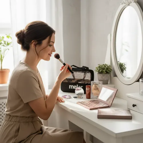 Kit Maquillaje  Con Neceser Paleta Sombras Y Accesorios