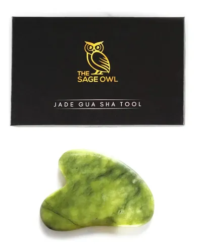 Gua Sha Jade Verde Masaje Facial Antiedad Cuello
