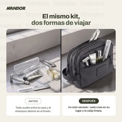 Neceser Para Viajes Tascani Negro Liso Maquillaje