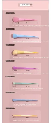 Set De Brochas De Maquillaje Fibra Artificial 17 Piezas