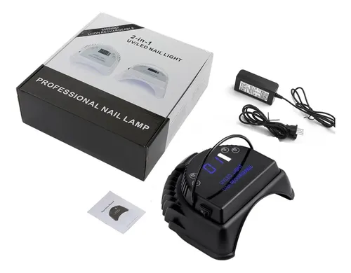 Lámpara Uv Led Recargable 64w Negra Para Uñas