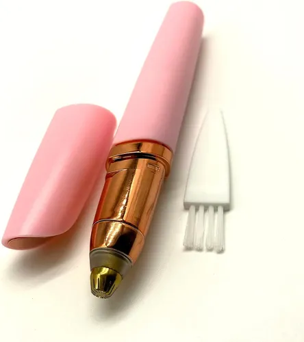 Depiladora Eléctrica Facial Rosa Sin Batería Para Mujer Y