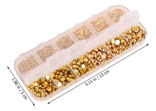 1 Caja Calcomanías Uñas Decorativas Perla Dorada