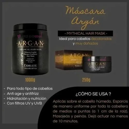 Fidelite Mascara Capilar Argan Mythical X1000ml Brillo