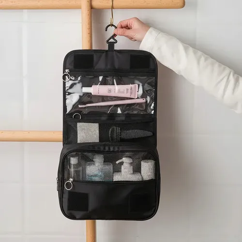 Neceser Portacosméticos Organizador Viaje Percha Maquillaje Color Negro