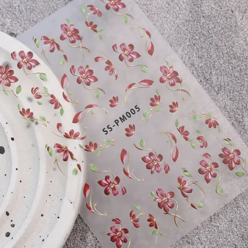 Prima Calcomanías For Uñas 3 Hojas Flores Retro Y Luna 3pcs
