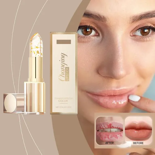 Lápiz Labial Que Cambia De Color, Brillo, Hidratante E Hidra Dorado