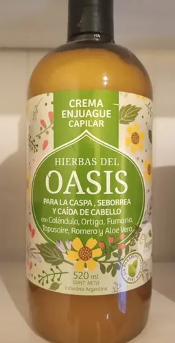 Acondicionador Crema Enjuague Caida Y Caspa Oasis 520 Ml