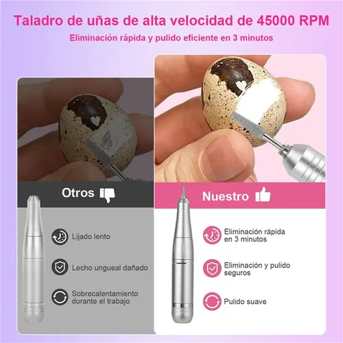 Lima De Uñas Portátil De Alta Potencia Y Máquina Pulidora.