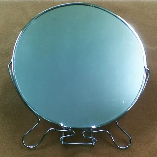Espejo 7 Pulgadas Maquillaje Doble Faz Con Aumento Metalico