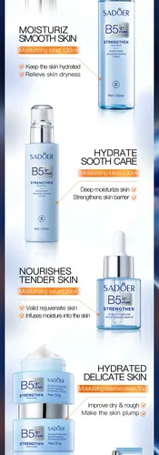 Set De Cuidado Hidratante Calmante Con Vitamina B5 Sadoer