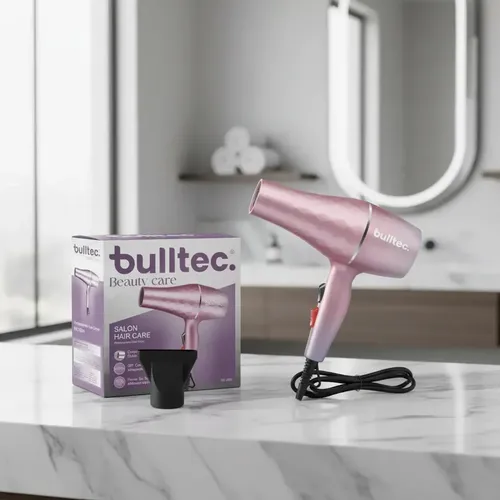Secador De Pelo Profesional 1800w Bulltec Iónico Rosa Pálido
