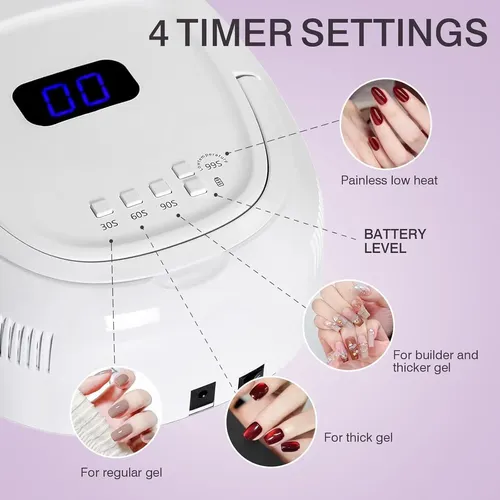 Lámpara De Uñas Led Uv Nailface Inalámbrica 60w Con