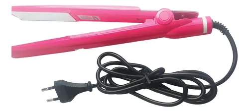 Plancha Pelo Geemy GM-2970 Rosa Blanco Flequillo Ondas Profesional