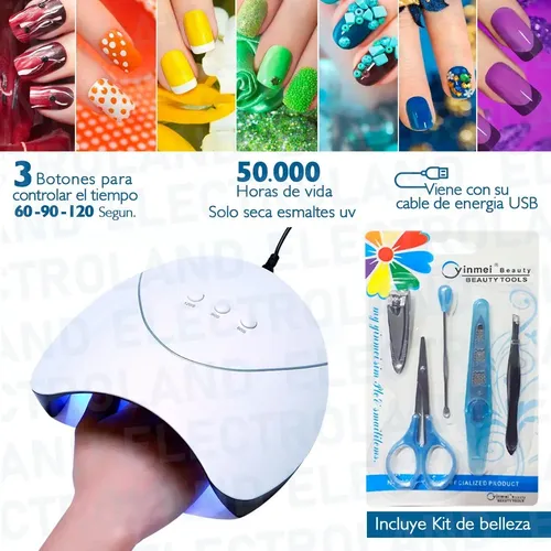 Cabina Led Sun Uñas 36w Usb Sensor De Movimiento + Kit Regal