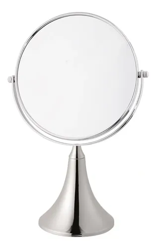 Espejo Para Maquillaje Aumento X3 Doble Faz Base Metal
