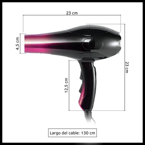 Secador De Pelo Dinax 2000w 2 Velocidades Temperaturas Frío Calor
