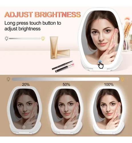 Espejo De Maquillaje Cosyglow De Viaje Con Luz Led De 3 Colo