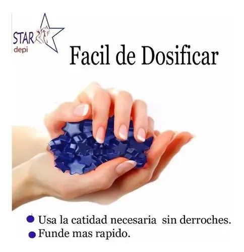 Estrellitas De Cera Azul Elástica 600 Gramos Depilación