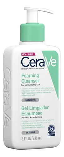 Cerave Gel Limpiador Espumoso Para Piel Normal A Grasa 236ml