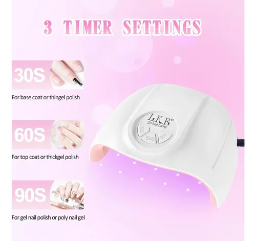 Lámpara Uv Wisdompark 72w Para Uñas De Gel Con 21 Leds