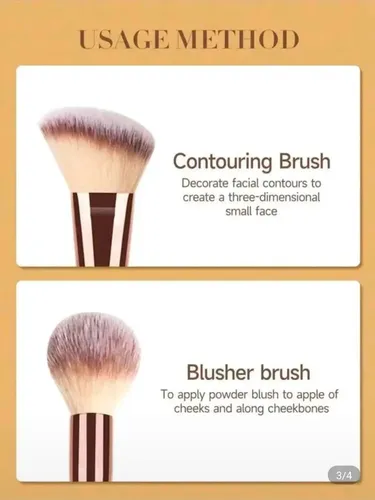 Brocha Dual De Maquillaje Mango Plastico Generica