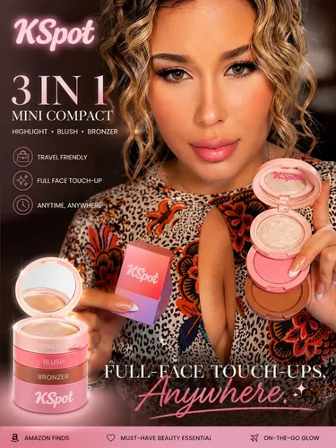 Trío De Maquillaje Facial Kspot 3 En 1: Rubor, Bronceador Y