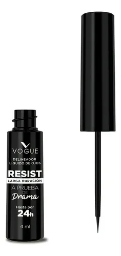 Delineador De Ojos Líquido Resist Vogue Color Negro Mate