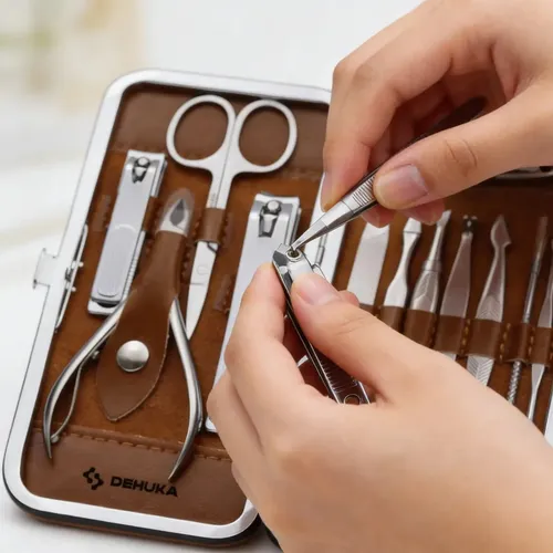 Set 12 Herramientas Manicura Y Pedicura Dehuka, Kit Completo Uñas, Estuche Incluido – Profesional Y Hogar