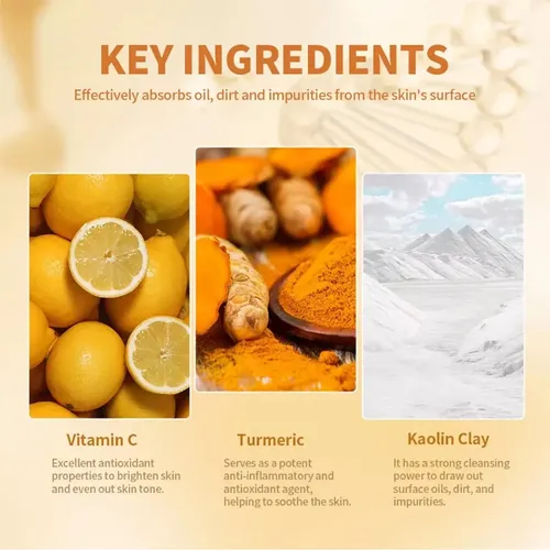 Mascarilla Facial Con Arcilla Y Cúrcuma Y Vitamina C De Ik,