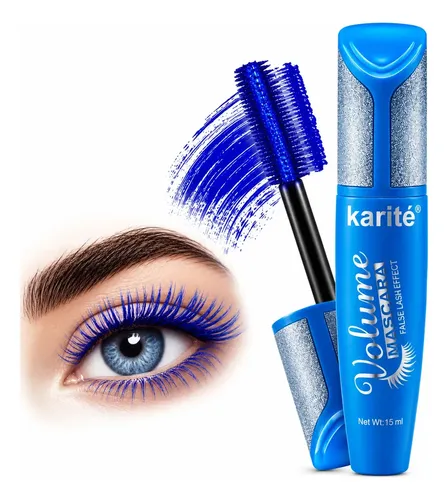 Mascara De Pestañas Azul Volume False Lash Effect By Karite Color Azul Electrico