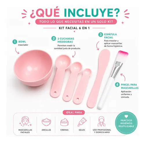 Kit Bowl Facial Para Mascarillas 6 En 1