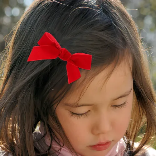 3 Lazos De Pelo Rojo Para Niñas, Con Cola Larga, Lazo