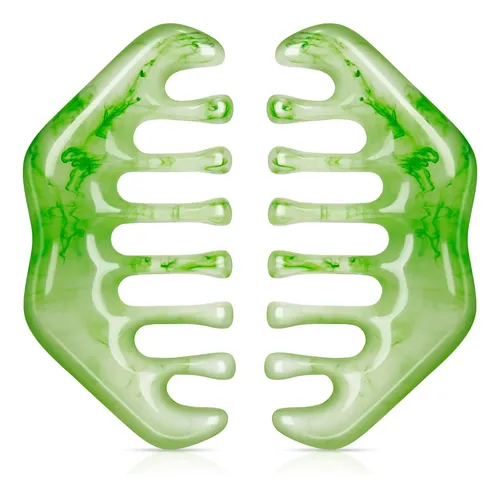 J/ 2 Peines Jade Gua Sha Masaje Facial Cabeza